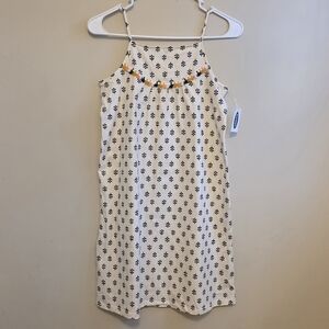Old Navy White Dress with Blue and Orange Accents